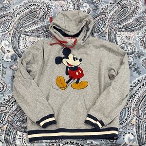 Disney Gray Mickey Mouse Sweater with Red and Yellow Accents